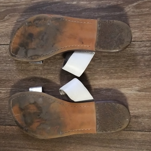 Sam Edelman Krista Metallic Silver/White Flat Sandals Size 6 - Picture 4 of 5